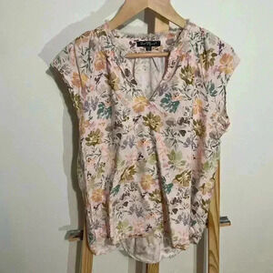 Velvet Heart Frayed Tank Top Women’s Floral Shirt Size Medium